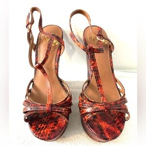 Colin Stuart Red/Black Reptile Wedge